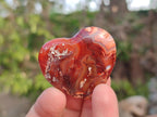 Polished Carnelian Agate Gemstone Hearts x 24 From Madagascar