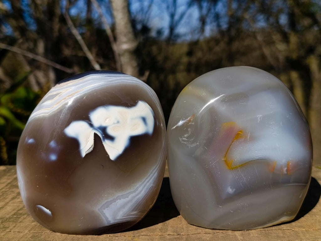 Polished Agate Standing Display Pieces x 3 From Madagascar - Toprock Gemstones and Minerals 