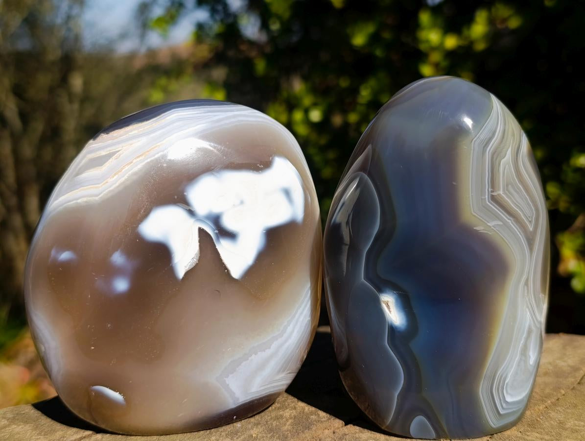 Polished Agate Standing Display Pieces x 3 From Madagascar - Toprock Gemstones and Minerals 
