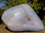 Polished Large Blue Lace Agate Standing Display Piece x 1 From Nsanje, Malawi - Toprock Gemstones and Minerals 