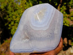 Polished Large Blue Lace Agate Standing Display Piece x 1 From Nsanje, Malawi - Toprock Gemstones and Minerals 
