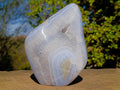 Polished Large Blue Lace Agate Standing Display Piece x 1 From Nsanje, Malawi - Toprock Gemstones and Minerals 