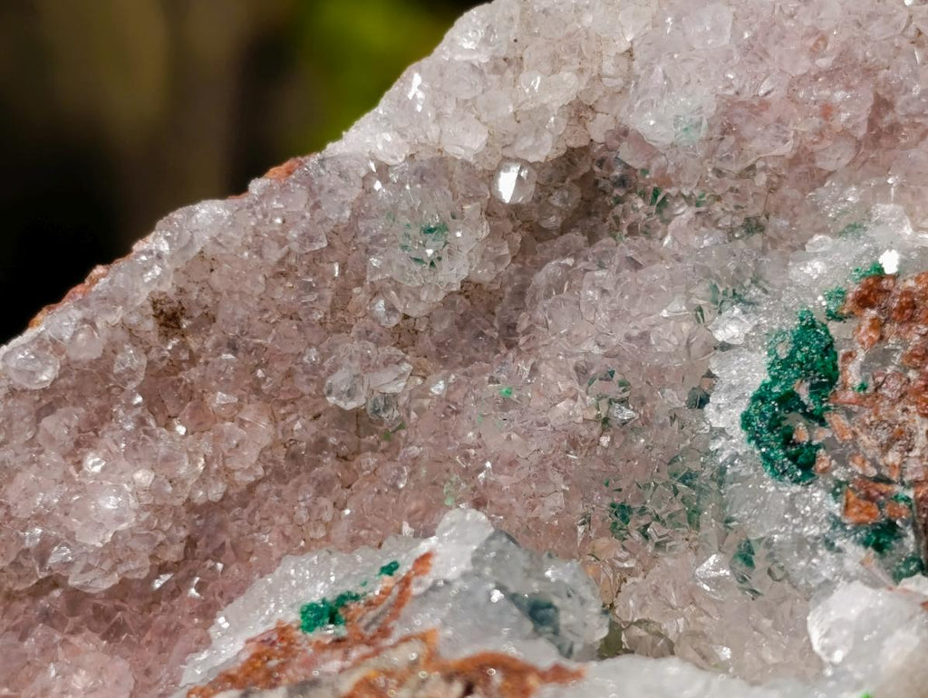 Natural Salrose Cobaltoan Dolomite Specimens with Malachite and Drusy Dolomite x 3 From Kakanda, Congo - Toprock Gemstones and Minerals 
