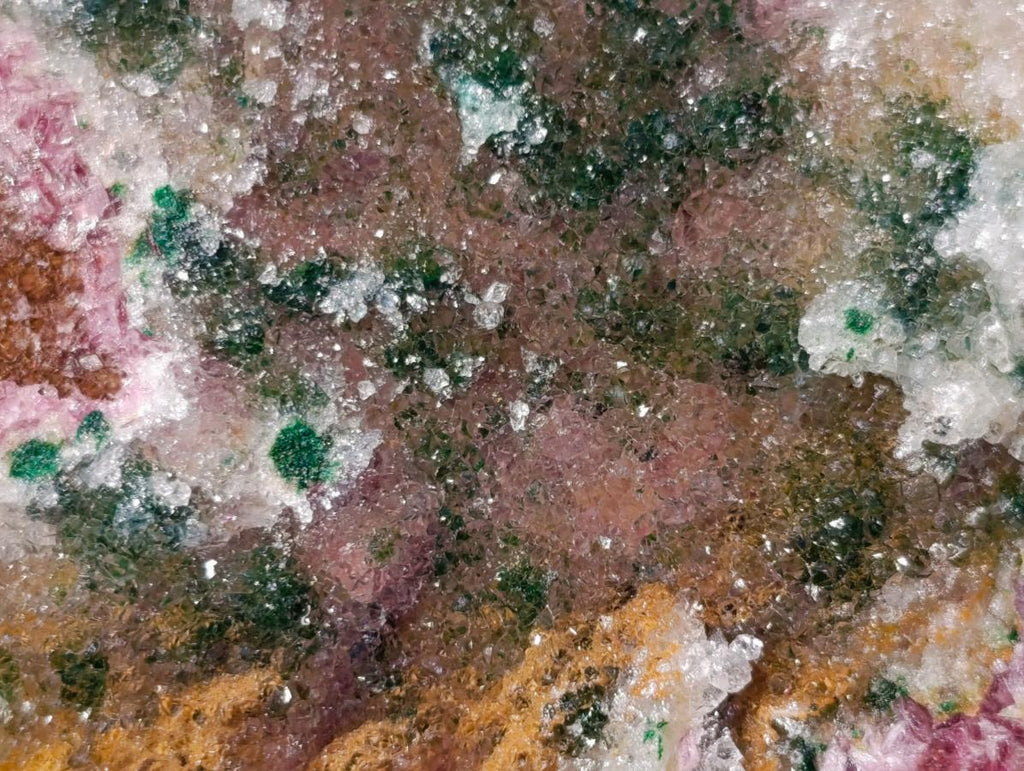 Natural Salrose Cobaltoan Dolomite Specimens with Malachite and Drusy Dolomite x 3 From Kakanda, Congo - Toprock Gemstones and Minerals 