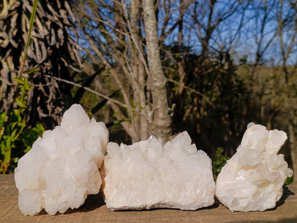 Natural Cascading "Anananas" Candle Quartz Clusters x 3 From Antsirabe, Madagascar - Toprock Gemstones and Minerals 