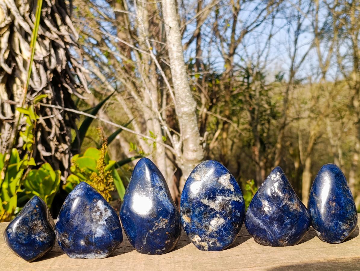 Polished Dumortierite Standing Display Pieces x 6 From Madagascar - Toprock Gemstones and Minerals 
