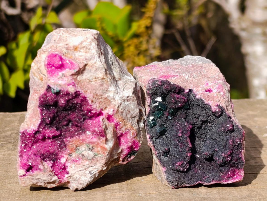 Natural Salrose Cobaltoan Dolomite Specimens with Heterogenite x 6 From Kakanda, Congo - Toprock Gemstones and Minerals 