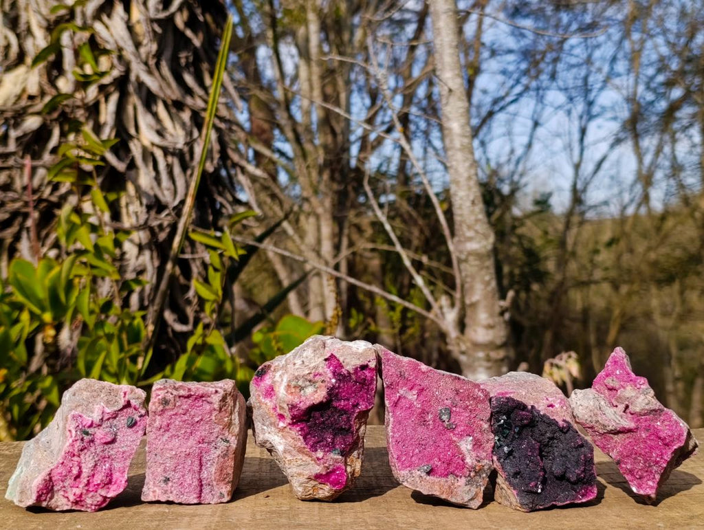 Natural Salrose Cobaltoan Dolomite Specimens with Heterogenite x 6 From Kakanda, Congo - Toprock Gemstones and Minerals 