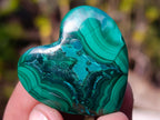 Polished Small Flower Banded Malachite Hearts x 20 From Congo - Toprock Gemstones and Minerals 