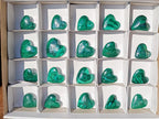 Polished Small Flower Banded Malachite Hearts x 20 From Congo
