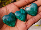 Polished Small Flower Banded Malachite Hearts x 20 From Congo - Toprock Gemstones and Minerals 