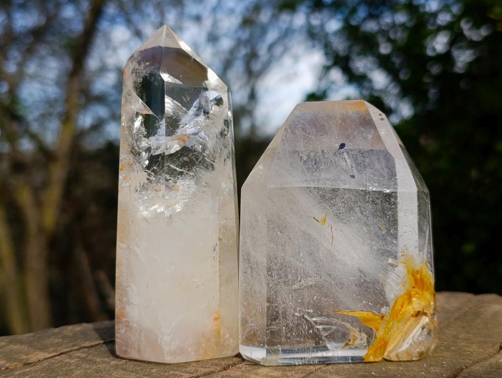 Polished and Natural Quartz Display Crystals x 3 From Madagascar - Toprock Gemstones and Minerals 