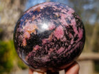 Polished Rhodonite Gemstone Spheres x 3 From Ambindavato, Madagascar - Toprock Gemstones and Minerals 