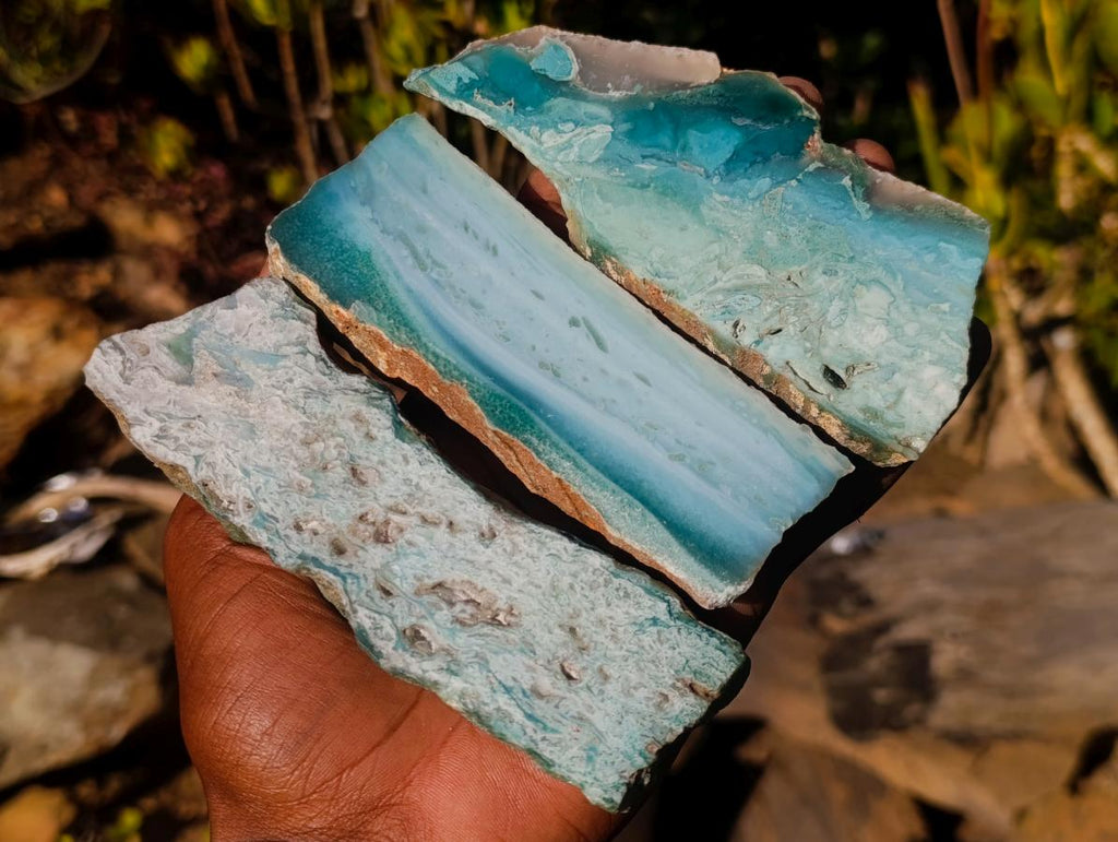 Polished One Side Mtorolite Chrysoprase Plates x 12 From Mutorashanga, Zimbabwe - Toprock Gemstones and Minerals 