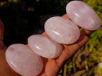 Polished Gemmy Rose Quartz Palm Stones x 24 From Madagascar - Toprock Gemstones and Minerals 