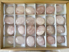 Polished Gemmy Rose Quartz Palm Stones x 24 From Madagascar - Toprock Gemstones and Minerals 