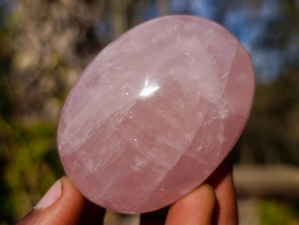 Polished Gemmy Rose Quartz Palm Stones x 24 From Madagascar - Toprock Gemstones and Minerals 