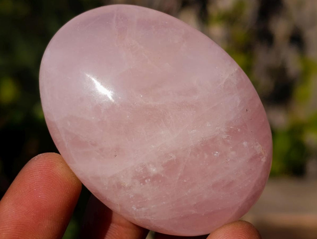 Polished Gemmy Rose Quartz Palm Stones x 24 From Madagascar - Toprock Gemstones and Minerals 