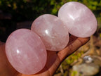 Polished Gemmy Rose Quartz Palm Stones x 24 From Madagascar - Toprock Gemstones and Minerals 