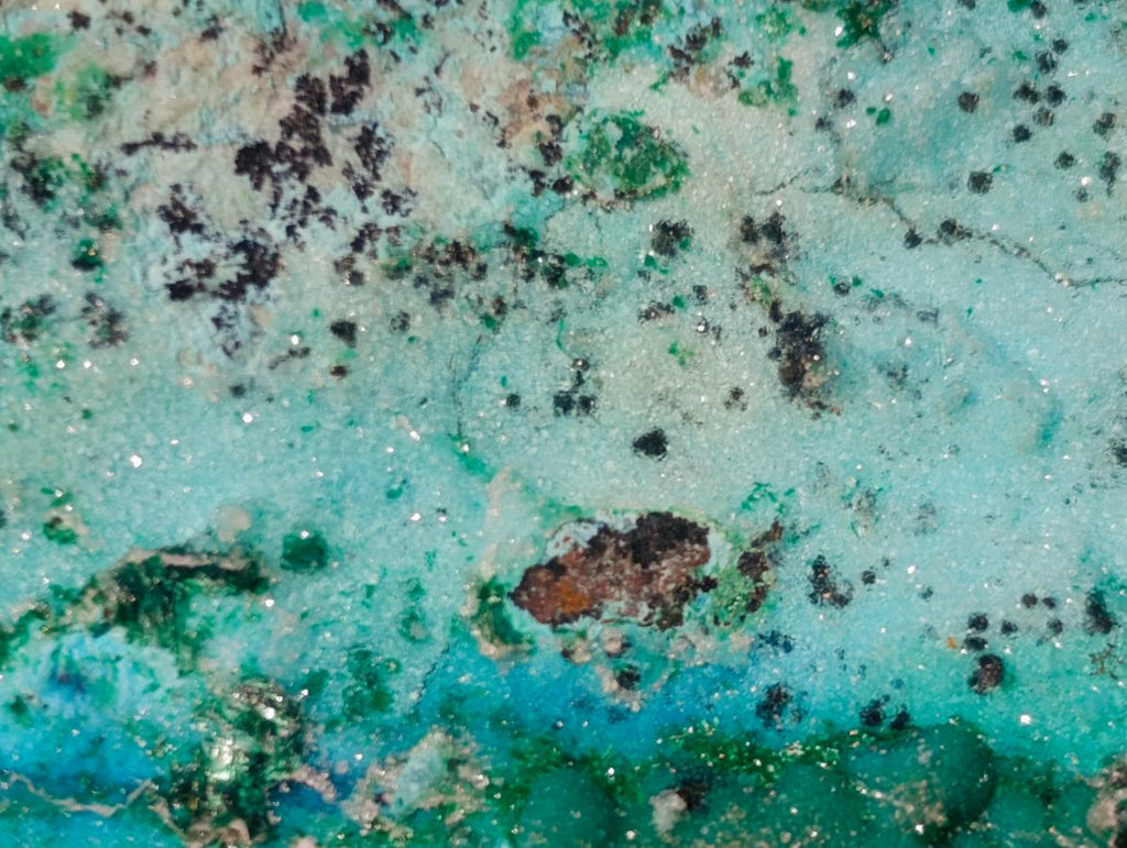 Natural Drusy Dolomite Coated Chrysocolla with Malachite Crystals x 2 From Lupoto Mine, Congo - Toprock Gemstones and Minerals 
