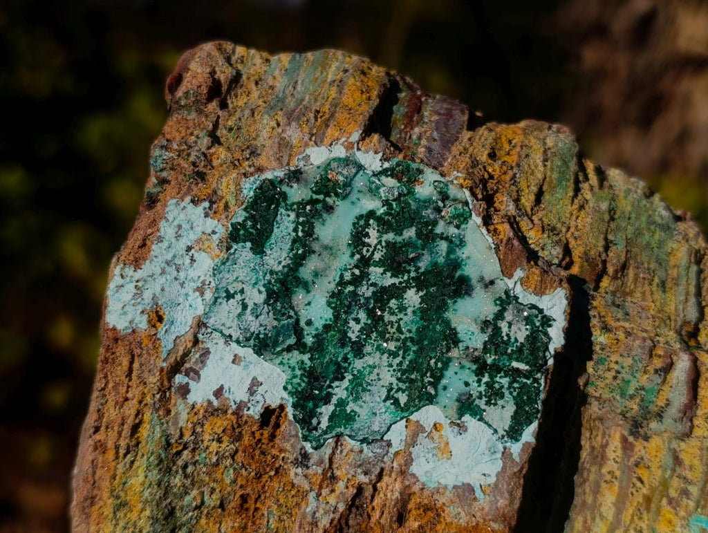 Natural Drusy Dolomite Coated Chrysocolla with Malachite Crystals x 2 From Lupoto Mine, Congo - Toprock Gemstones and Minerals 