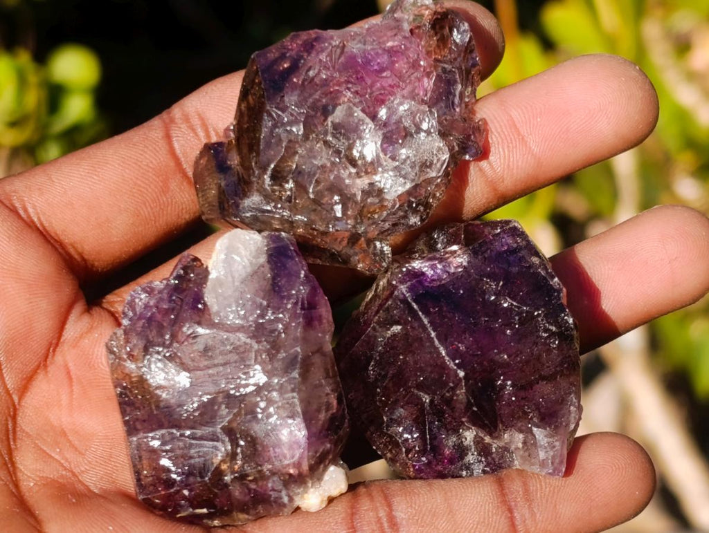 Natural Smokey Skeletal Window Amethyst Crystals x 20 From Chiredzi, Zimbabwe - Toprock Gemstones and Minerals 