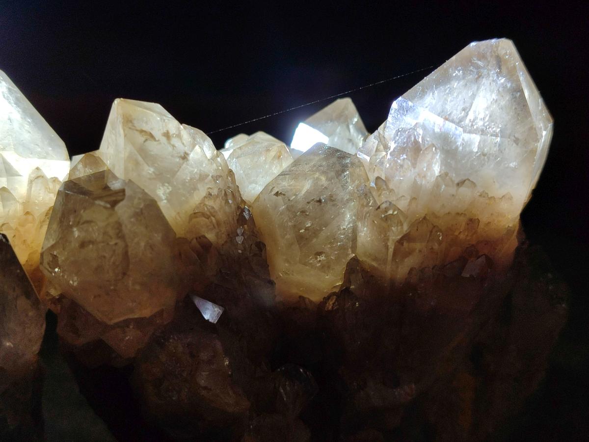 Natural Cascading White Phantom Smokey Luena Quartz Clusters x 3 From Luena, Congo