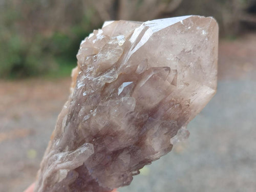 Natural Cascading White Phantom Smokey Luena Quartz Clusters x 3 From Luena, Congo