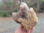 Natural Cascading White Phantom Smokey Luena Quartz Clusters x 3 From Luena, Congo