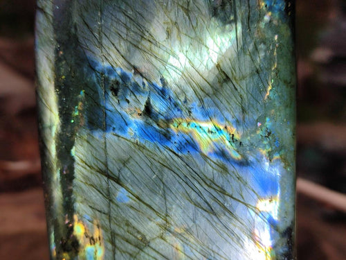 Polished Spectrolite Labradorite Standing Display Pieces x 3 From Madagascar