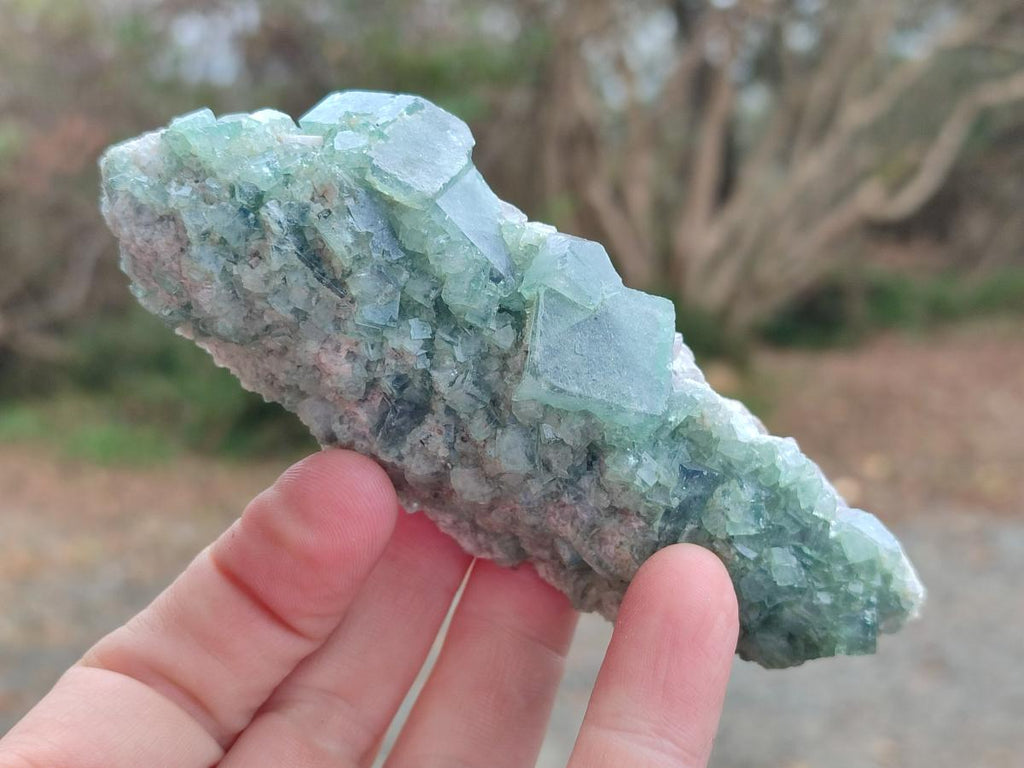 Natural Green Cubic Fluorite Specimens x 6 From Mandrosonoro, Madagascar