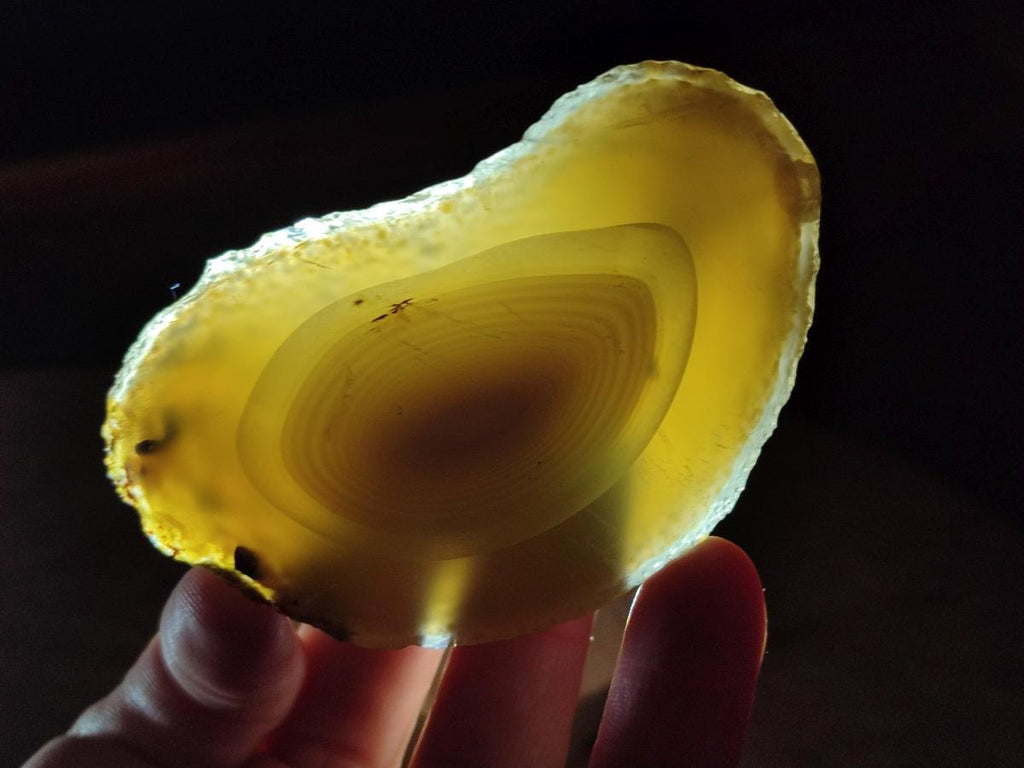 Polished Banded Agate Slices with Natural Edging x 6 From Madagascar