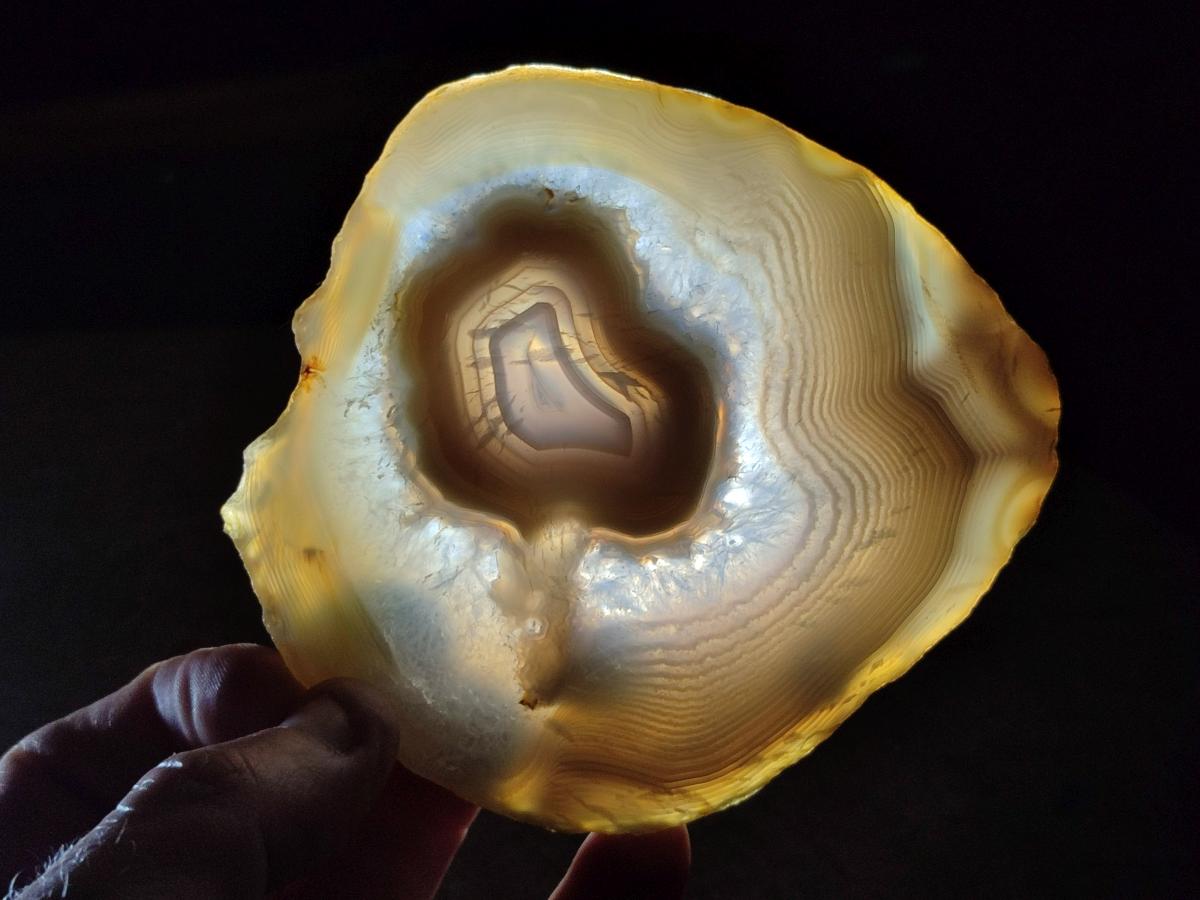 Polished Banded Agate Slices with Natural Edging x 6 From Madagascar