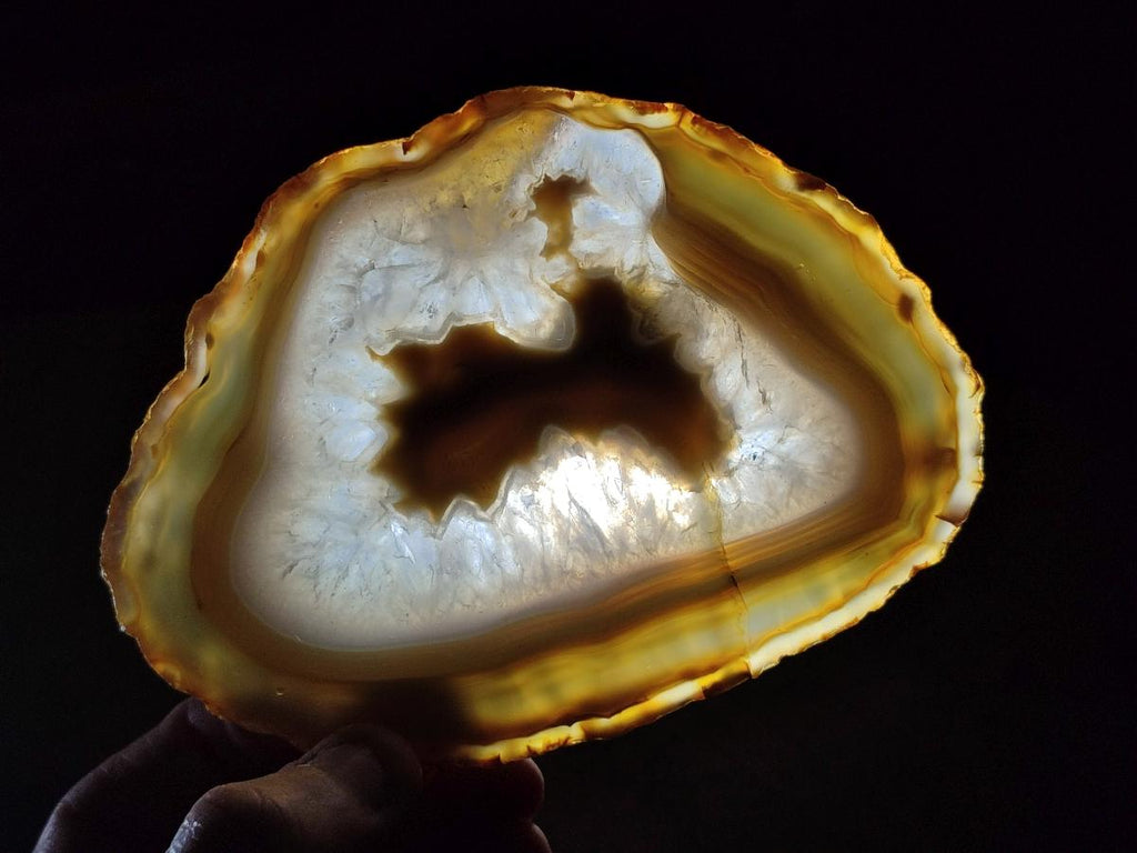 Polished Banded Agate Slices with Natural Edging x 6 From Madagascar