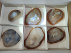 Polished Banded Agate Slices with Natural Edging x 6 From Madagascar