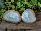 Polished Banded Agate Slices with Natural Edging x 6 From Madagascar