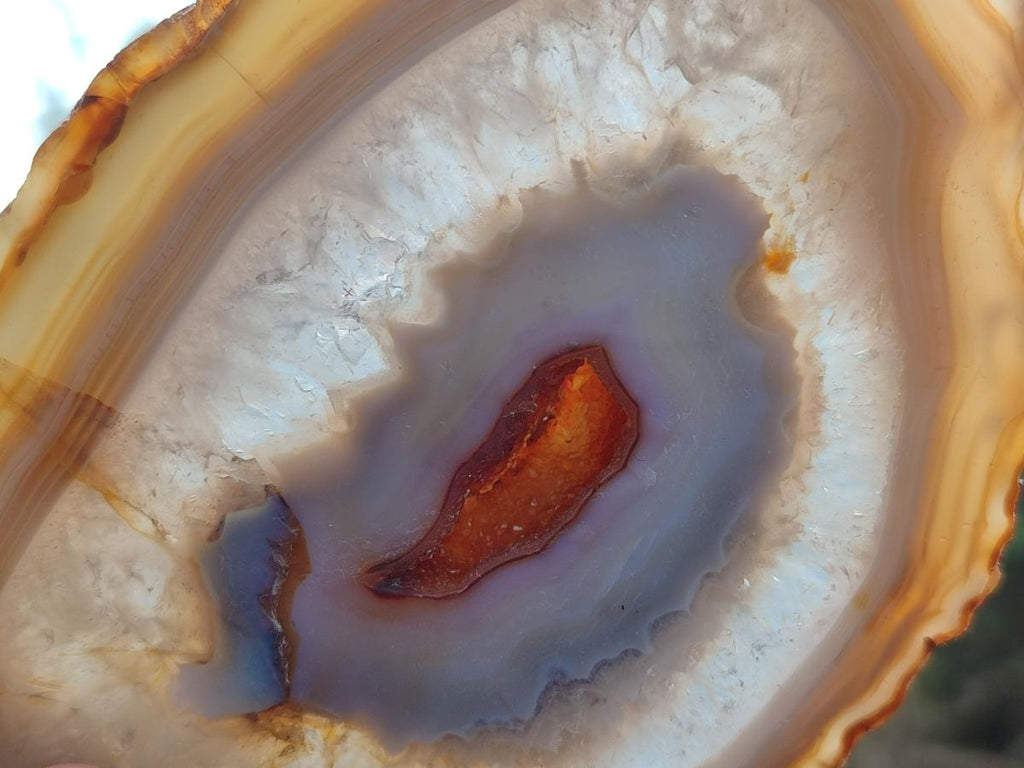 Polished Banded Agate Slices with Natural Edging x 6 From Madagascar