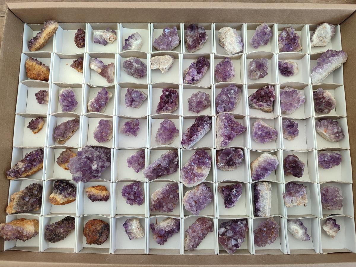 Natural Mini Amethyst Clusters x 72 From Madagascar - Toprock Gemstones and Minerals 