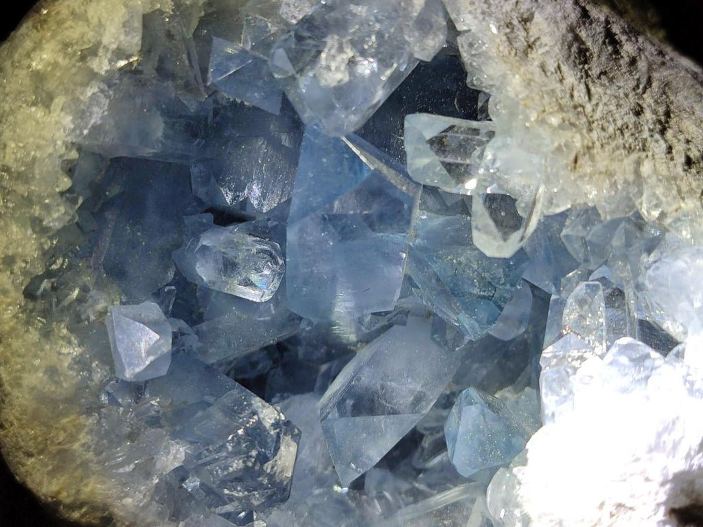 Natural Cabinet Size Blue Celestite Geode Specimens x 2 From Sakoany, Madagascar - Toprock Gemstones and Minerals 