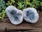 Natural Cabinet Size Blue Celestite Geode Specimens x 2 From Sakoany, Madagascar - Toprock Gemstones and Minerals 
