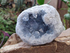 Natural Cabinet Size Blue Celestite Geode Specimens x 2 From Sakoany, Madagascar - Toprock Gemstones and Minerals 