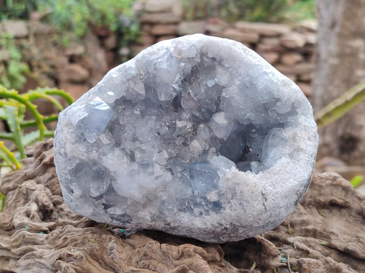 Natural Cabinet Size Blue Celestite Geode Specimens x 2 From Sakoany, Madagascar - Toprock Gemstones and Minerals 