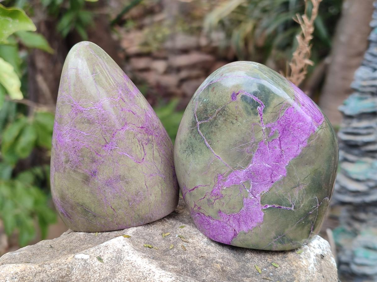 Polished Stichtite Standing Display Pieces x 4 From Barberton, South Africa - Toprock Gemstones and Minerals 