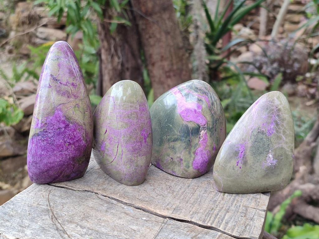 Polished Stichtite Standing Display Pieces x 4 From Barberton, South Africa - Toprock Gemstones and Minerals 