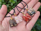 Hand Made Mini Mixed Multi Mineral Elephant Necklaces x 23 From Madagascar - Toprock Gemstones and Minerals 