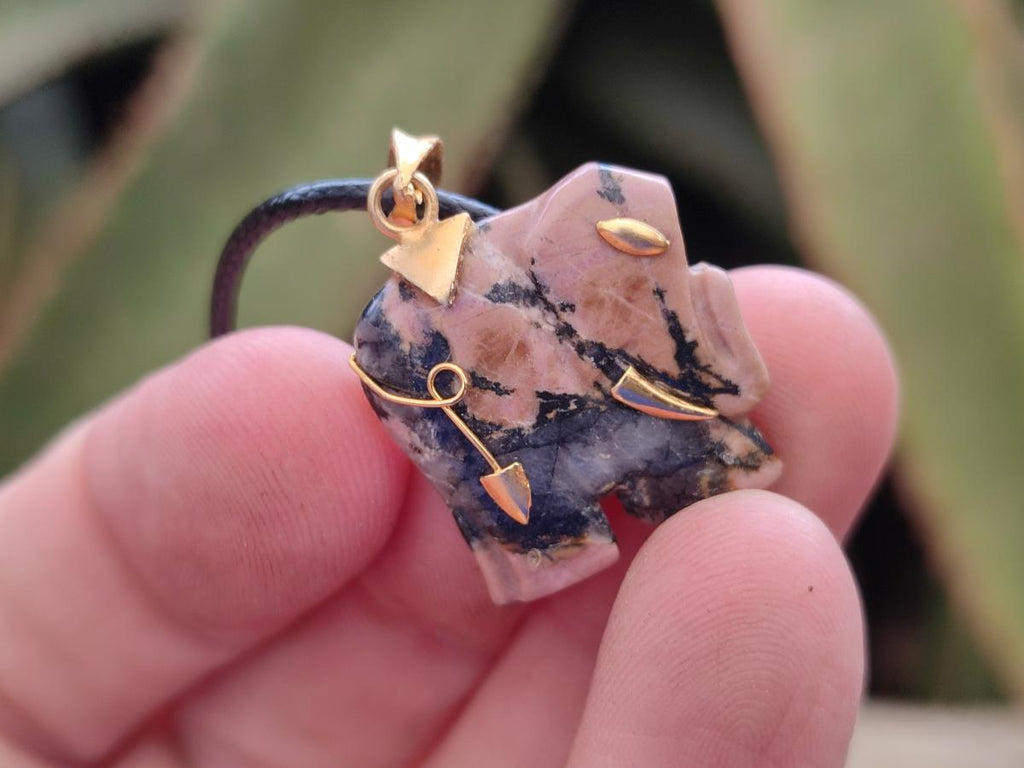 Hand Made Mini Mixed Multi Mineral Elephant Necklaces x 23 From Madagascar - Toprock Gemstones and Minerals 