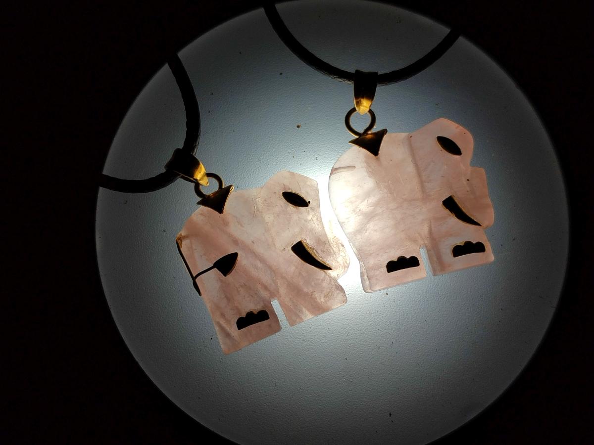 Hand Made Mini Mixed Multi Mineral Elephant Necklaces x 23 From Madagascar - Toprock Gemstones and Minerals 