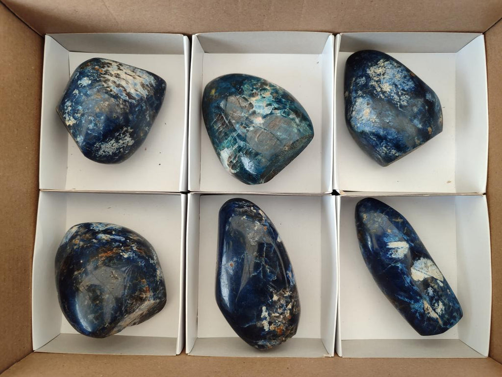 Polished Dumortierite Standing Display Pieces x 6 From Madagascar - Toprock Gemstones and Minerals 