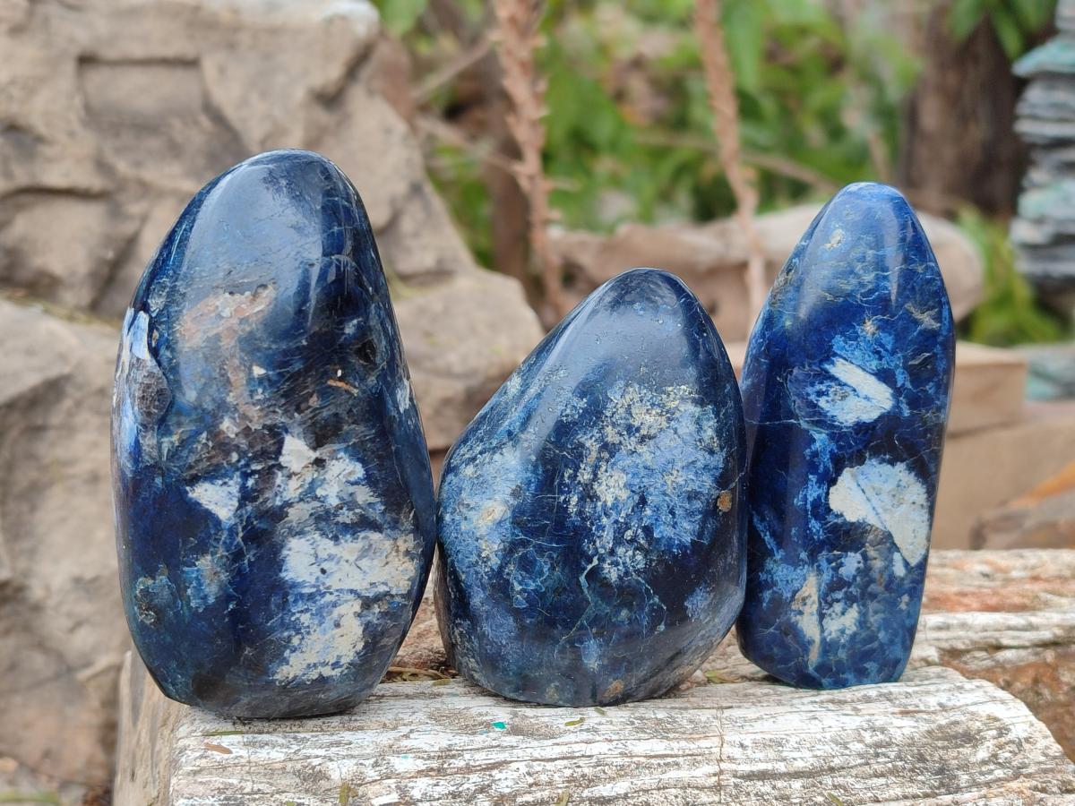 Polished Dumortierite Standing Display Pieces x 6 From Madagascar - Toprock Gemstones and Minerals 