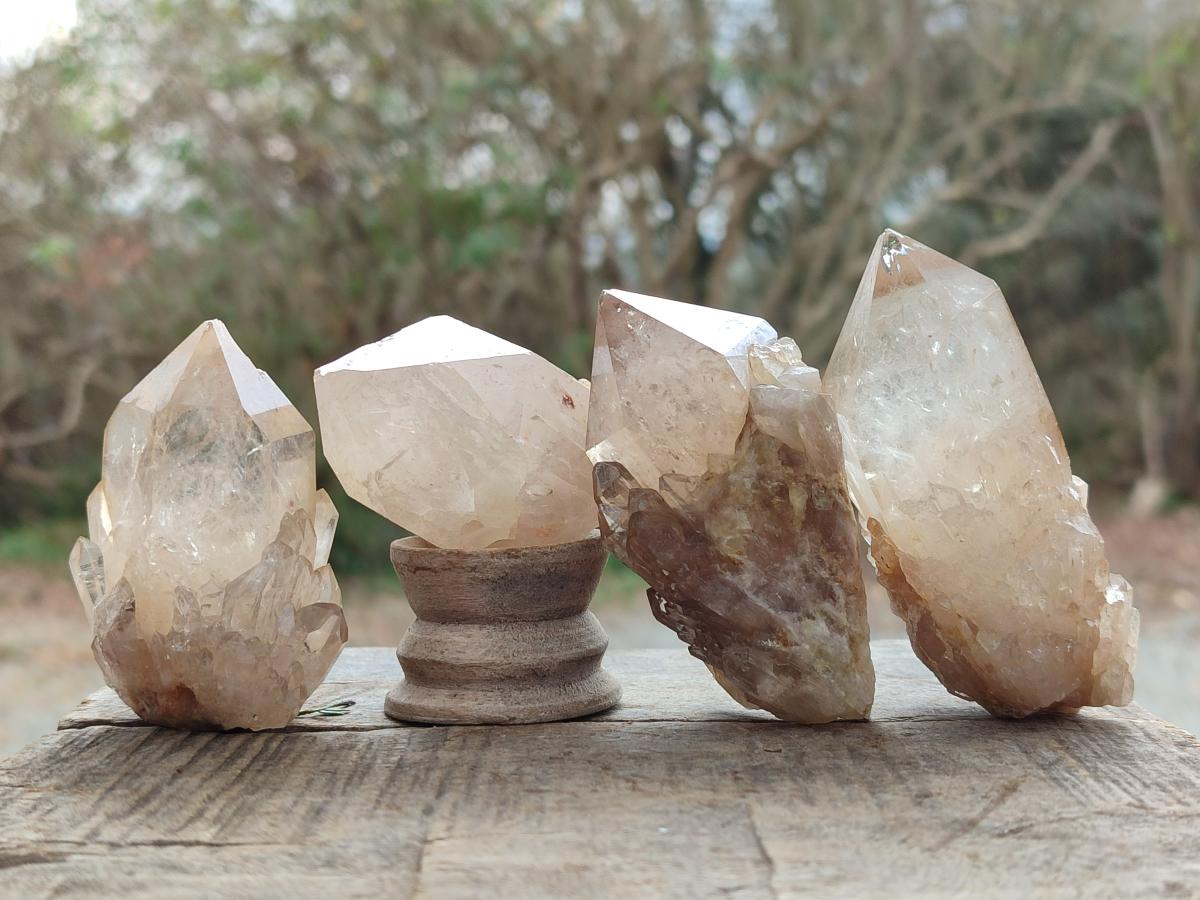 Natural Smokey Clear and Citrine Luena Quartz Crystals x 12 From Luena, Congo - Toprock Gemstones and Minerals 